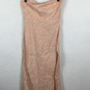 Urban Outfitters  Strapless Linen Pink Zebra Slit Midi Dress Medium Photo 2