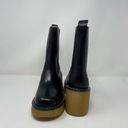 Marc Fisher NEW  Fredy Boots 8 Black Leather Chunky Block Heel Lug Sole Pull On Photo 3