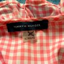 Tommy Hilfiger  Pink White Ruffle Gingham Button Up Blouse Women’s Size XL Plaid Photo 5