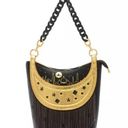 Disney  Jasmine Aladdin Bucket Bag/Crossbody Handbag Chain Link Fringe Black New Photo 0