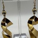 Twisted Golden Copper Toned Hammered Dangle  Earrings Photo 5