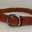 Bed Stu Bed | Stu Brown Suede Leather Contrast Stitch Silver-Tone Belt Women's Size 32 Photo 1