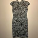 Jones Wear  Dress- Black and White Animal Print Woven Knit Sheath Dress- Size 4 Photo 1