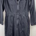 Good American Black Long Sleeve Zip Front Patch Pocket Jumpsuit Size 2/Medium Photo 4