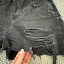 Forever 21 Black Destroyed Denim Wide Leg Shorts Photo 2