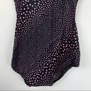 NWT Vintage Robby Len Y2K Polka Dot Ruffle One Piece Swimsuit Sz 14 Pin Up Style Black Photo 8