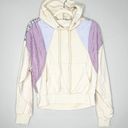 BLANK NYC  Womens Patchwork Hoodie Good Looking Long Sleeve Pullover Cream Pink S Photo 0