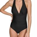 DKNY Tie-Back Halter Style One Piece Swimsuit Photo 0