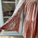 cupio  Velour Pink Blush Flounce Sleeve Empire Waist Top Sz S​​​ Photo 2