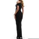 Naked Wardrobe Size L Maxi Dress Black Sculpt Off The Shoulder Ruched NEW Photo 1