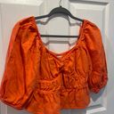 A New Day Orange Puffy Blouse Photo 0