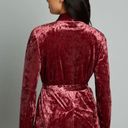 Modcloth  Smoldering Smoking Jacket Crushed Velvet Tie Red Velvet Pink M Photo 1