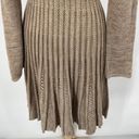 Beretti Open Front Duster Cardigan Wool Blend Sweater Buckle Taupe Womens Medium Tan Photo 5