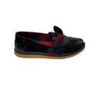 Toms  Black Patent Leather Slip On Dress Shoes Red Buffalo Plaid Bow Size 8.5 Photo 8