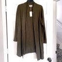 MELLODAY  Cardigan Sweater Medium Duster Olive Green Top Soft Cozy Long Sleeve Photo 4