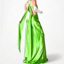 Neon Green Beaded Satin Maxi Bodycon Formal Prom Dress Size S Photo 2