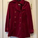 Juicy Couture  Magenta Red Velvet Vintage Pea Coat Photo 2