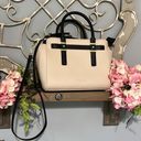 Liz Claiborne  Purse Mini Tuxedo Tote Bag Cream Black Shoulder Satchel Photo 1