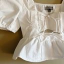 4S13NNA NWT White Peplum Crop Top Photo 2