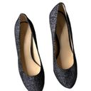 Nine West  Juliette Black Speckled Denim Metallic Suede Heels Photo 3