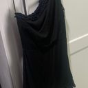 Blue Rain Black One Shoulder Dress Photo 0