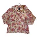 Vtg y2k international silk floral blouse Multi Size M Photo 0