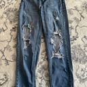 Wild Fable High Rise Distressed Embellished with Embroidered Yellow and Orange Flowers Mom Jeans Size 00. Photo 0