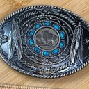 Buffalo Nickel Turquoise Silver Plated Belt Buckle Western Cowboy Cowgirl Photo 5