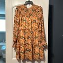 Entro mock neck tiered persimmon dress size small Photo 7