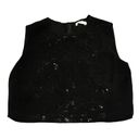 ALC Frank A.L.C. Black Bling Sleeveless Rhinestone Leopard Crop Tank NWOT Size 2 Photo 1