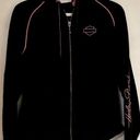 Harley Davidson  Women's Embroidered  Full zip sweatshirt Hoodie Black & Pink Photo 0