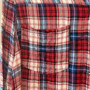 Miami  Red, White & Blue Plaid Flannel—Size XS Photo 3