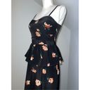 MM Couture Women’s Peplum Style Peach Florals Black Maxi Dress Small Photo 3