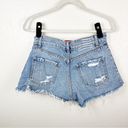 Revice Denim  Fold Over Jean Shorts Distressed 100% Cotton Size 27 Photo 2