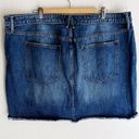 Good American  The Stagger Denim Mini Skirt Sz 22 Blue172 Photo 2