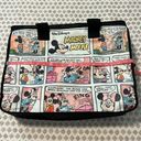 Disney  Mickey Minnie Mouse Comic Strip Zipper Tote Travel Overnight Large Bag Photo 7