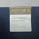 Chico's  NWT Women's Josie Navy Blue Slim Pedal Pusher Shorts Sz 10 (1.5) Stretch Photo 2