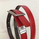 Anne Klein AK Red Leather Skinny Belt Photo 3