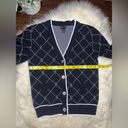 River Island  London Black argyle Heart Knit Cardigan Sz 14 Photo 9