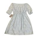 Nsr NWT  Ice Blue Lace Cutout Mini Dress Party Short Sleeves Fit & Flare New Photo 3