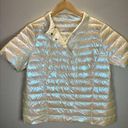 J. McLaughlin  Sarabeth Size M Metallic Pearl Down Puffer Jacket Short Sleeve EUC Photo 0