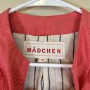 Anthropologie Madchen ‎ Melon Pink Cropped Textured Cotton Linen Blazer Size Med Photo 2