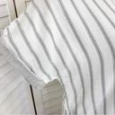 Thread and Supply  Striped Button Front Crop Shirt White Gray XL Photo 5