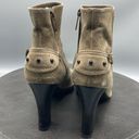 Tod's  Boots Womens Sz 10 Leather Suede Tan Heels Heeled Boots Designer Zipper Photo 5