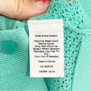 Talbots  Women’s Mint Green Waffle Knit Pima Cotton Cardigan Size Medium Photo 7