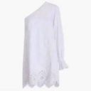 Hill House  White The Mila Dress One shoulder Eyelet Dress Small Photo 1