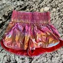 Free People  Movement The Way Home Shorts In Pink Rainbow Metallic Size Medium Photo 1