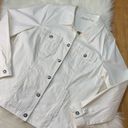 Denim & Co stretch twill jacket bling buttons M white Photo 1