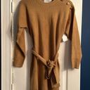 Charles Henry NEW  Long Sleeve Belted Mini Sweater Dress in Camel - size M Photo 4