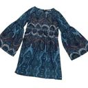 Vintage Blue  Bell Long Sleeve boho mini dress Photo 0